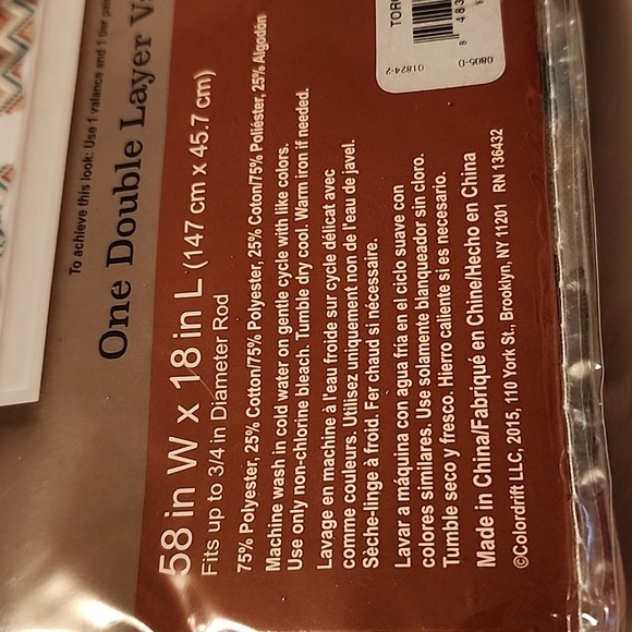 TORO/ SUMMIT STRIPE  ONE DOUBLE LAYER VALANCE. - Picture 5 of 7